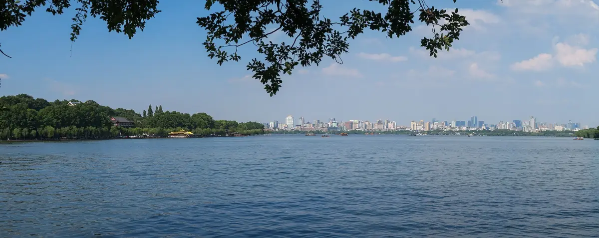 Downtown Hangzhou seen across West Lake