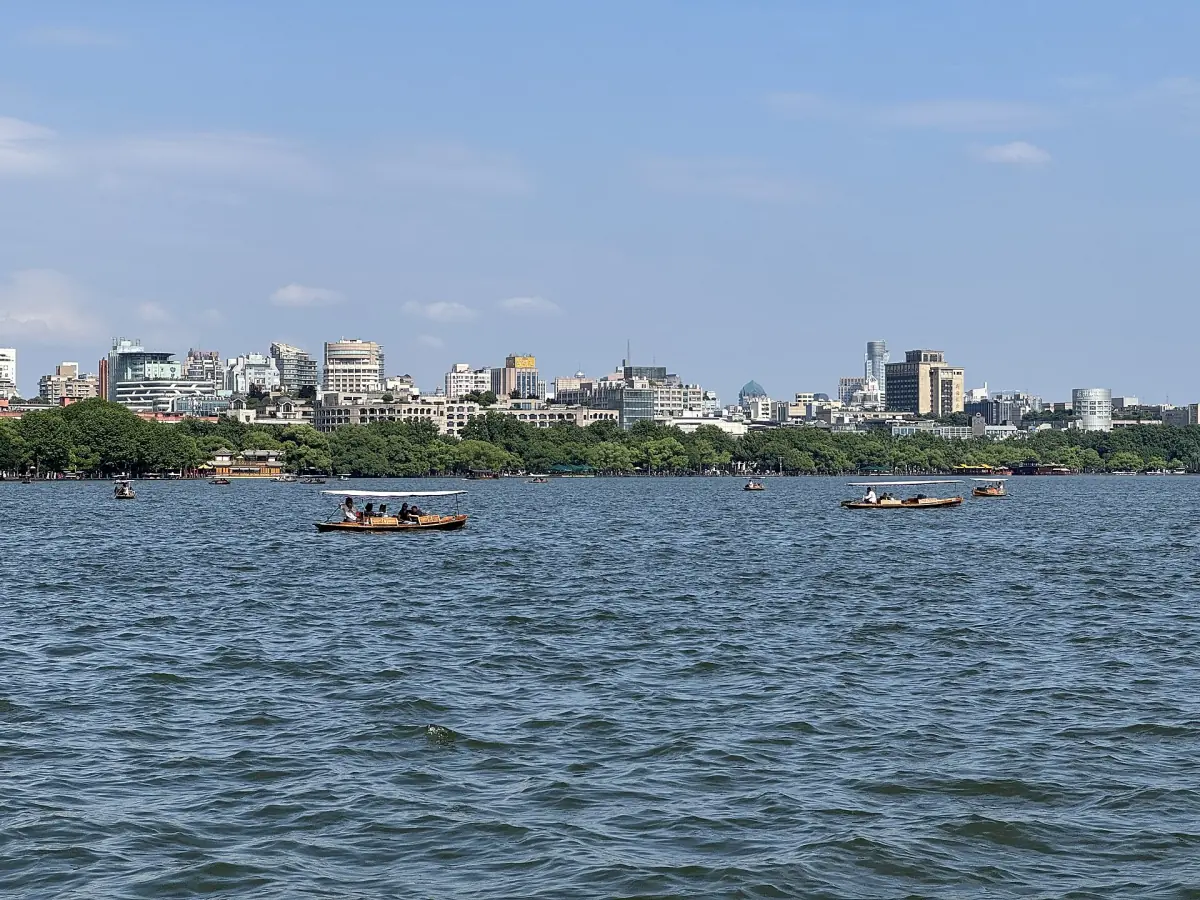 A cruise boat on West Lake