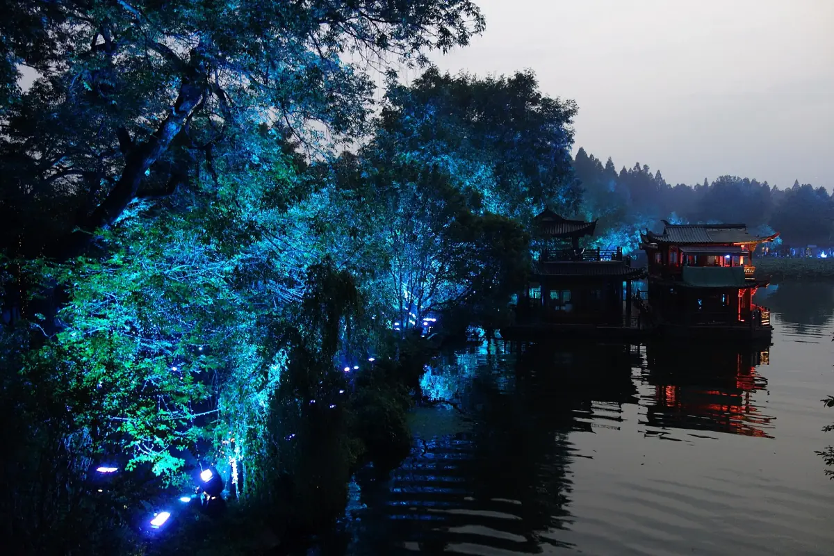 West Lake at night